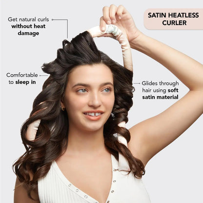 Aurelia X Kitsch Satin No-Heat Curling Wand Set for Effortless Hair Styling